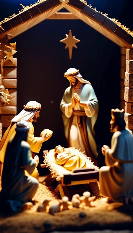 cinematic photo Nativity Scene, scenery, detailed background, masterpiece, best quality, high quality, absurdres <lora:nativity_scene_xl_v1:1> . 35mm photograph, film, bokeh, professional, 4k, highly detailed