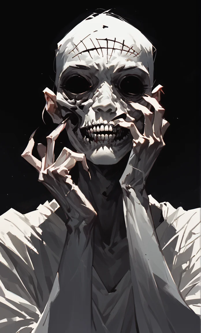score_9, score_8_up, score_7_up, score_6_up, score_9_up, score_8_up, negative, character concept art, black background, white zombie, zombie pose, black and white theme,
<lora:Organic_Sauce:1> <lora:Sinozick_Style_XL_Pony:0.5>
