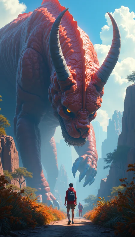 Genetic engineers resurrect extinct species, unleashing ancient creatures upon the modern world with unforeseen consequences, Dreamyvibes Artstyle,, Hyperdetailed masterpiece trending on ArtStation, cinematic lighting, by Jesper Ejsing, by RHADS, Makoto Shinkai and Lois van baarle, ilya kuvshinov, rossdraws, global illumination, digital art by greg rutkowski and Raymond Swanland, Trending on Artstation, ultra realistic digital