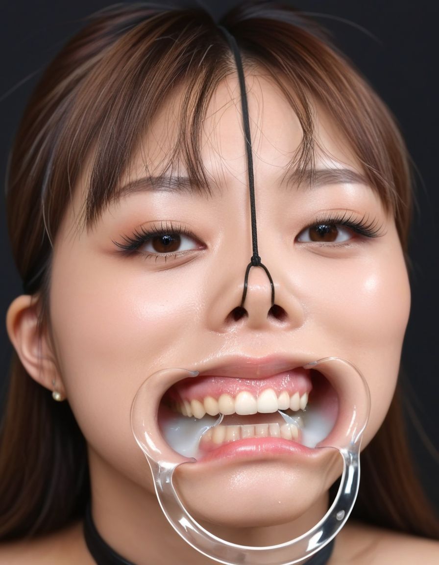

Sleek High Ponytail with Face-Framing Strands – This style keeps the focus on the face while adding a touch of softness with loose strands, providing a clean yet alluring look.
5 strings nose hook, nose hook, mouth retractor, cum in mouth, mouthful,
Portrait of a cyberpunk Mayan-inspired face with a gunmetal and wooden surface, adorned with white and gold studs. The character has a wide smile, tongue out with cum on it, and bright, captivating white eyes. The sleek high ponytail hairstyle with face-framing strands adds a touch of softness to the otherwise intense and detailed metallic face. The simple black background highlights the intricate textures, giving a high-contrast, futuristic vibe.
milkycatstyle, 1girl, hetero, penis, uncensored, open mouth, 1boy,
, tongue, brown hair, solo focus, realistic, wide opened eyes, cum, teeth, 1 strings nose hook, nose hook, uncensored penis, cum on face, cum in mouth,
<lora:MilkyCat_Bukkake:0.7>