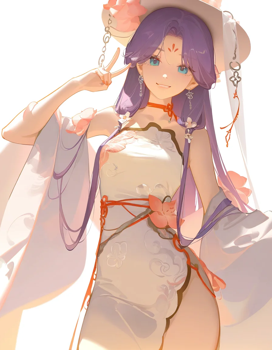 <lora:yingshanke-000014>,1girl,looking at viewer,solo,white background,(simple background),yingshanke,cowboy shot,v,forehead mark,smile,bare shoulders,, masterpiece, best quality, very aesthetic, absurdres,newest, incredibly absurdres,, (ningen mame:0.65),(tianliang duohe fangdongye:0.9),ask \(askzy\),(chen_bin:0.748),(void 0:1.1),(nixeu:0.63),(sy4:1.3),(mignon:0.677)