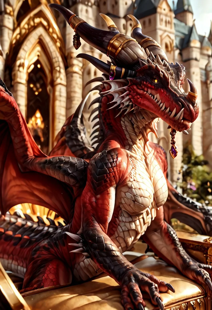 (((beautiful, high quality))), score_9, score_8_up, score_7_up,
Aarakocra, alexstrasza, feral dragon, female, curve, athletic body, perfect face, perfect eyes, perfect wings, perfect maw, perfect body, cute face, wings, 1girl, female, full body, membranous wings, solo, hi res, detailed background, indoor, castle, sitting on throne, scales, wearing a crown, zPDXL2, zPDXLxxx, zPDXLrl, looking at viewer, yellow eyes, (slit pupils:0.7), wings, raised tail, action pose, three-qvarter view, looking at the viewer, blurred background, by zackary911, by syuro, by hanuvo, solo, hi res, complex background,
<lora:Scalie:1>,
<lora:Alexstrasza_Dragon_Form-000003:1>,
<lora:Scalie:1>, zPDXL2, zPDXLxxx, zPDXLrl,