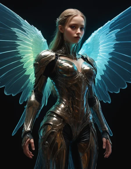 artiangel, full body side view, (angelic, female, alluring, (gothic:1.4), (glowing:1.6), armored, translucent, transparent, ghostly, bioluminescent, imposing, ethereal, dangerous, illuminated, winged:1.5), poster art, bold lines, hyper detailed, expressive, award winning, (movie still:1.4), (professional, finest details, masterpiece, best quality:1.5), looking at viewer, highly dynamic pose, wide angle view
<lora:artiangel:0.5>