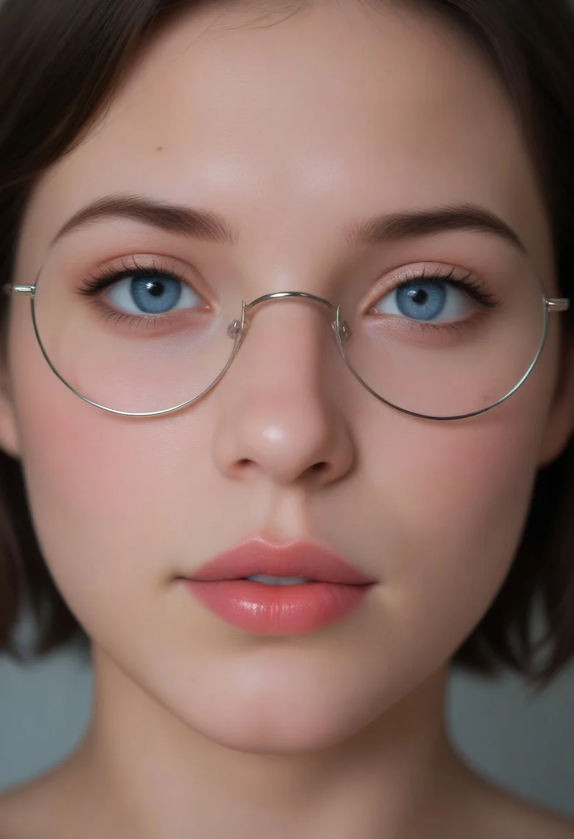 (((ultra high res))), (photorealistic), raw photo, (((4K resolution))), detailed eyes, super detailed face, focus on face, sharp focus,16k wallpaper, absurdres, highres, huge file size.
Abstract oil painting, vibrant colors, rough texture, broad brush strokes.
Close-up portrait of a young woman with short bob, big round glasses, bare shoulders.âââ