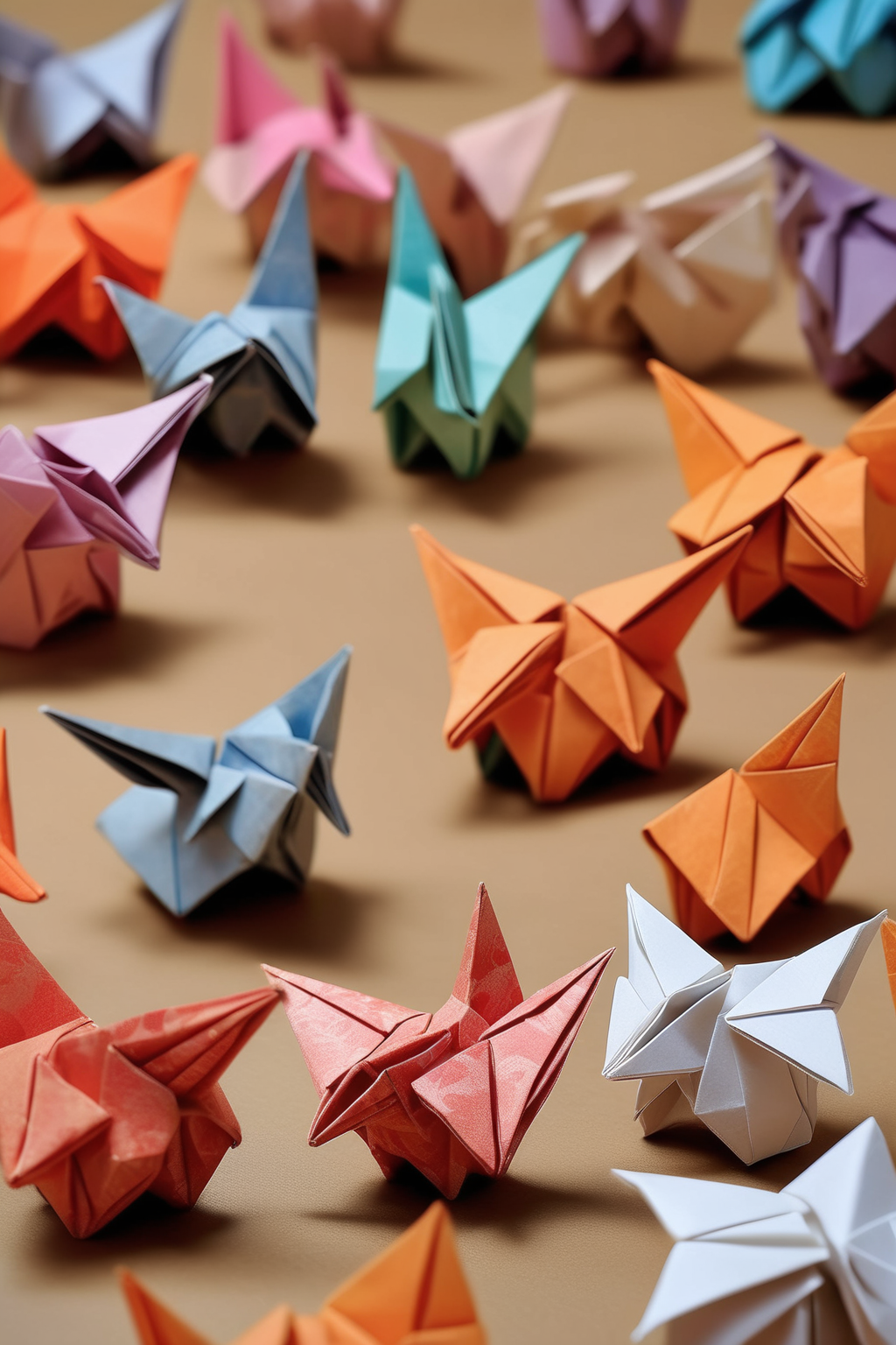 <lora:ORIGAMI:1>ORIGAMI - Origami representing the concept of design thinking and the careful, deliberate construction of a company.