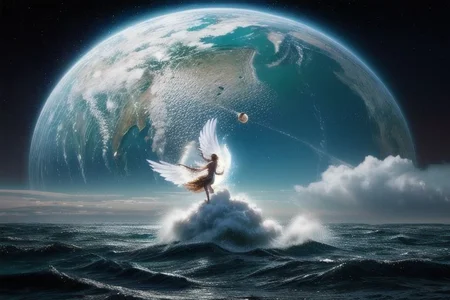 Title: Elemental Harmony
Description:
A captivating spectacle unfolds in this 8K UHD HDR masterpiece. Witness the dance of the four elements - fire, water, earth and air - intertwined in a cinematic three-quarter perspective with mesmerizing depth of field.
The elements:
Fire: A fiery phoenix, its graceful feathers burning, rises to the sky, symbolizing rebirth.
Water: Mighty Neptune emerges from the crashing waves, his detailed form embodying an endless flow.
Earth: A colossal giant sculpted from earth stands resolute, with wisdom etched on his face.
Air: a breathtaking woman dancing among clouds, personifying freedom and inspiration.
composition:
The figures form a dynamic spiral, moving in sync while retaining their individuality. The phoenix orbits Neptune, illuminating it. Neptune raises water, dousing the giant and the woman. The giant serves as the base of the dance while the woman floats above
Visual Style:
Cinematic lighting and contrasting colors emphasize the dynamics of the elements. The fire burns brightly, the water glistens coolly, the earth shows deep browns, and the air boasts soft whites and blues
Optional details:
Subtle landscape elements such as mountains, forests, rivers or clouds can enrich the scene. Symbolic elements representing balance, the cycle of life or unity may be considered
General purpose:
This award-winning photography captures the beauty and power of the elements in a harmonious dance
