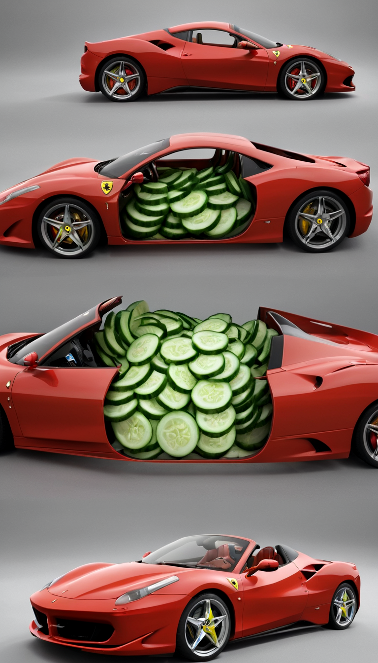split car_ferrari, cucumber inside car_ferrari