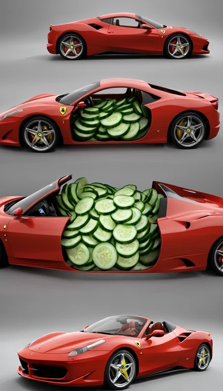 split car_ferrari, cucumber inside car_ferrari