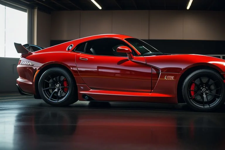 cars fantastic red, [Dodge Viper], speed, racing, intricate detail ,race track , HD. Photograph , in table((realism)), extremely high quality RAW photograph, ultra detailed photograph, sharp focus, high resolution, (detailed skin:1,3),high quality, film grain, Fujifilm XT3,Highly Detailed, movie, (Cinematic Photo:1.3) of (Realistic:1.3)