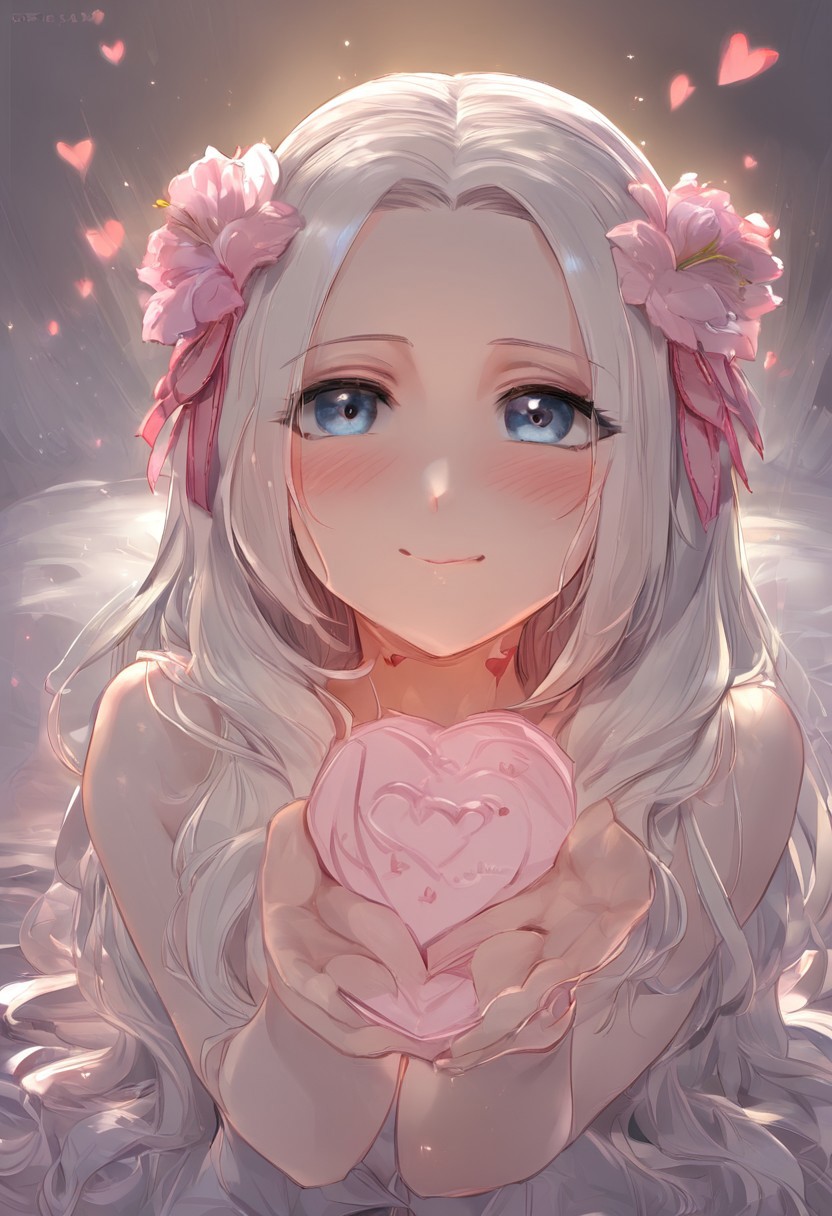 Cute girl waifu give valentine