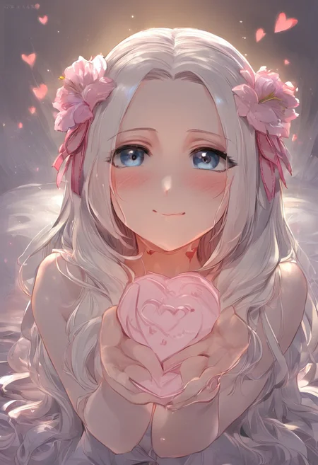 Cute girl waifu give valentine