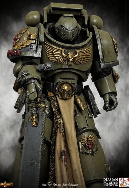Score_9_up, absurdres, Source: GamesWorkshop, best quality, expressive eyes, perfect face, space marine, GreyK40K, a Gray Knights Astartes Chapter space marine wielding a chainsword, olive drab power armor and astartes helmet, mantisdetailerse, adddetails, smokey background,
MOVIE STILL,
FILM STILL,
CINEMATIC,
CINEMATIC SHOT,
CINEMATIC LIGHTING,