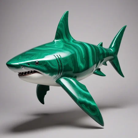 shark made out of malachite_style