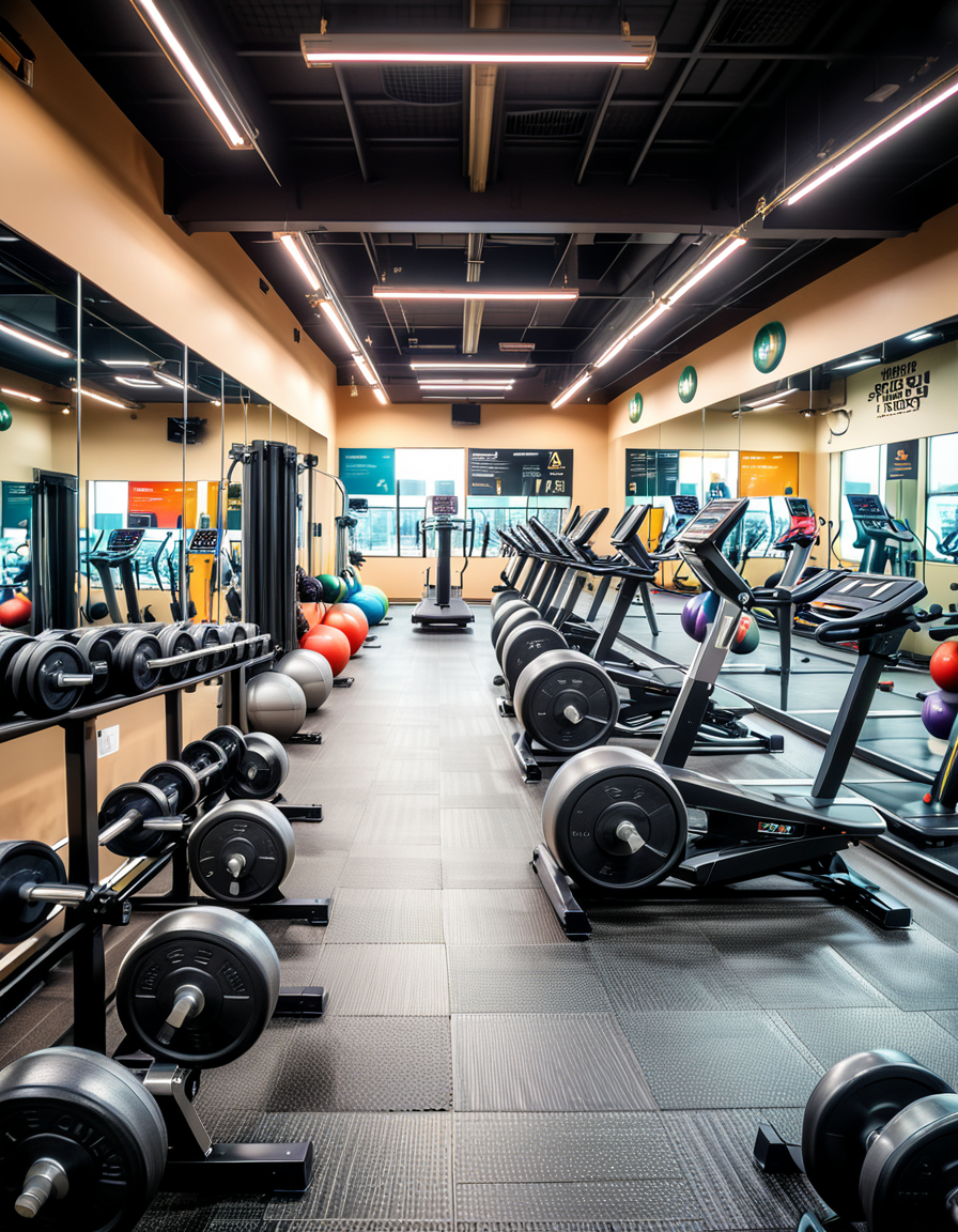 A realistic photograph of a modern gym interior,Gymn4s3, featuring a spacious, clean, and well-lit environment. The gym is equipped with a variety of high-quality fitness machines, including treadmills, stationary bikes, and weightlifting equipment. Along one side of the room, there are racks of free weights neatly organized by size, and a set of colorful kettlebells and medicine balls on display.
The floor is covered with black rubber mats for safety, and mirrors line the walls, creating a sense of openness and allowing people to monitor their form. In the background, a designated area with yoga mats and resistance bands is visible, separated slightly for group activities. Bright LED ceiling lights provide even illumination, and large windows let in natural sunlight, with views of a cityscape or a green park outside.
A few water dispensers, potted plants, and motivational posters with fitness quotes are scattered throughout, adding a welcoming and energetic atmosphere. The overall vibe is modern, clean, and vibrant, inspiring energy and focus for exercise.<lora:SDXLFaeTastic2400:0.4> <lora:extremely_detailed:0.4> extremely detailed, <lora:Gymn4s3:1>, Masterpiece,best quality,hi res,8k,hi res,8k,award winning,(sharp focus, intricate, highly detailed),