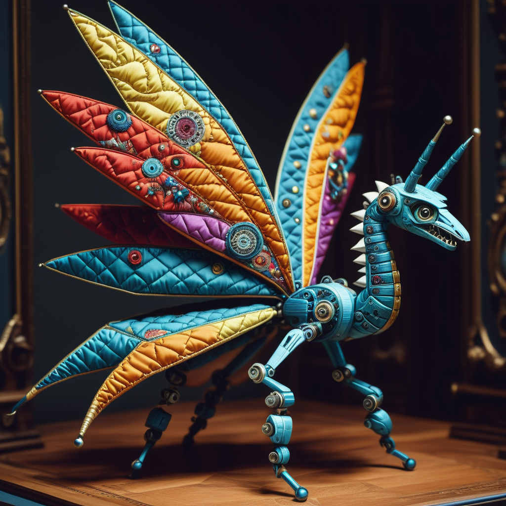 ((best quality)), ((masterpiece)), (hyper detailed), Lilliputian Contrivance, Telescopic Legs,Linkages, Quilted, Hard, , <lora:DonMF41ryW1ng5XL:1>
