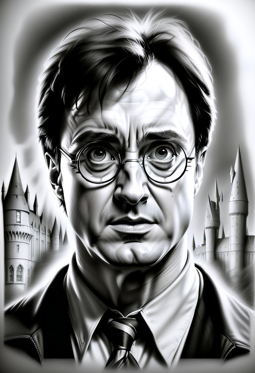 harry potter  made out of Jed-Pen  ,    <lora:PencilDrawingStyle:0.7>