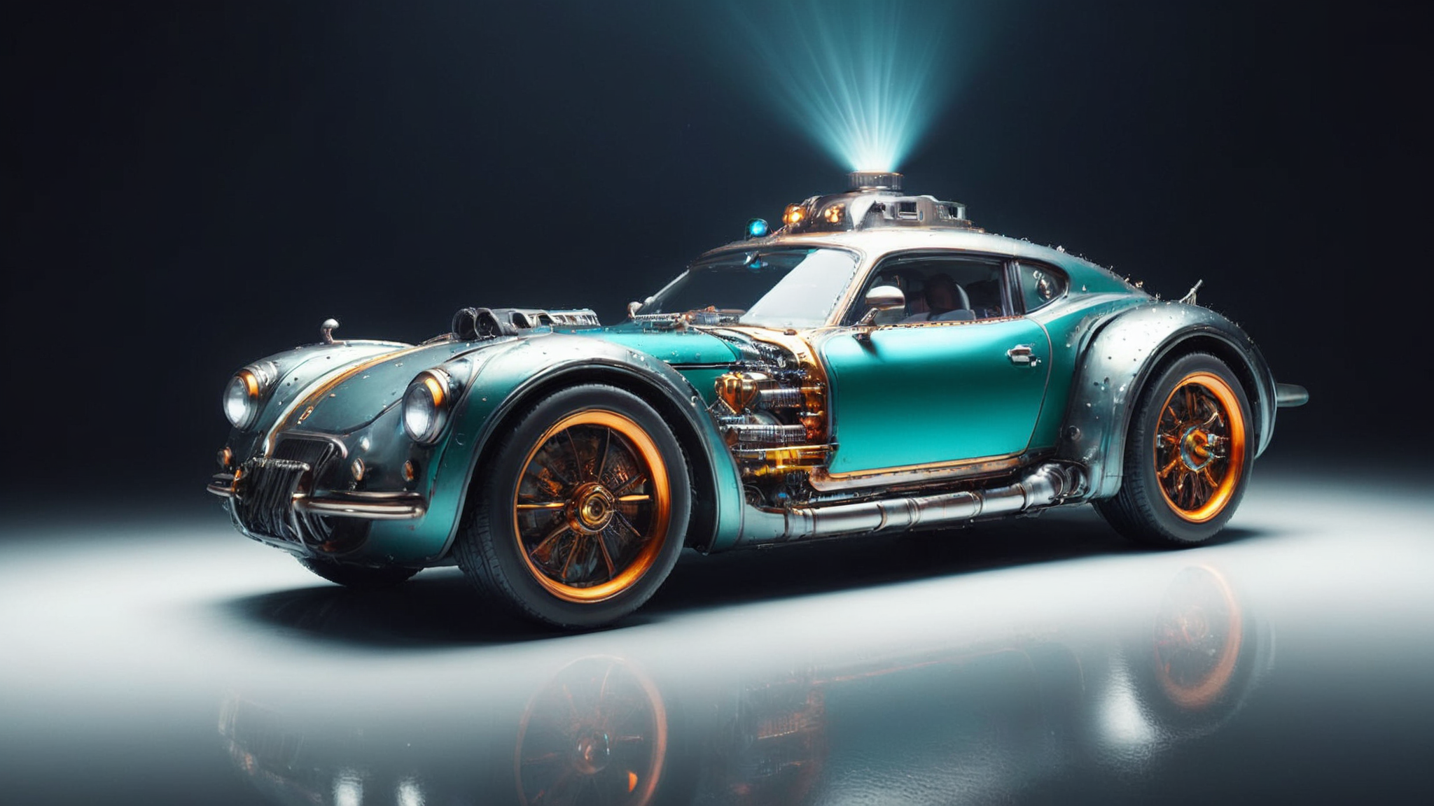Hyperrealistic art A sci-fi future sportscar in chameleon paint that changes colors with the light, passing by at light speed. The camera is positioned from the front (camera from front:1.3), capturing the neon flash and motion trail of the car. (In the background, a futuristic cityscape is illuminated by neon lights, stars, and cosmic art:1.3), The scene is enhanced by motion blur, epic visual effects, interstellar flow, and detailed scifi elements, The dark, vibrant colors of the car and city contrast with the glowing stars and star blast, The cinematic scene includes lens flare, god rays, glowing neon elements, and sparks, The full moon night is stormy, with lightning adding dramatic lighting, The scene is ultra detailed with a shallow depth of field and a detailed background, rendered in dark noir style with HDR, RAW quality, ray tracing reflections, sharp focus, and ultra realism,
<lora:dreamcolor:0.3> <lora:style:0.3> <lora:EDG_-_Test_Lora:0.3> <lora:SDXLHighDetail_v5:1> <lora:LowRA:1> <lora:ste4mpunk:1> . Extremely high-resolution details, photographic, realism pushed to extreme, fine texture, incredibly lifelike