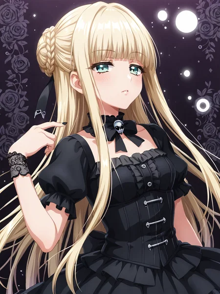 detailed background, shiny skin, rating safe,
<lora:noa.pony:1>,
noa,
gothic fashion, half-closed eyes,