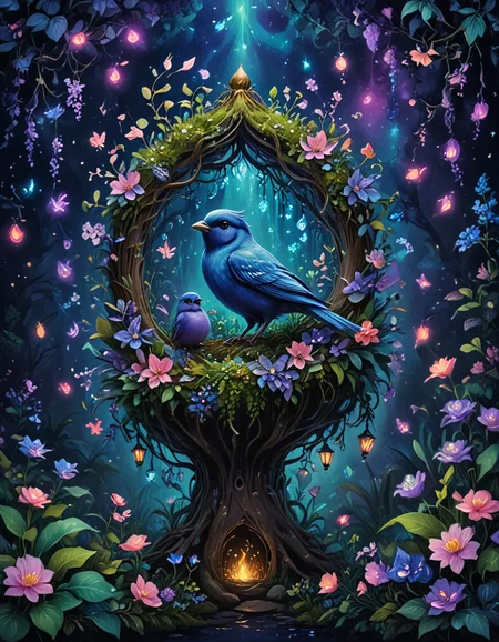 novuschroma14 style Bird Garden <lora:novuschroma14 style:1> <lora:sdxl_lightning_8step_lora:1> <lora:FaeTastic Details:1>