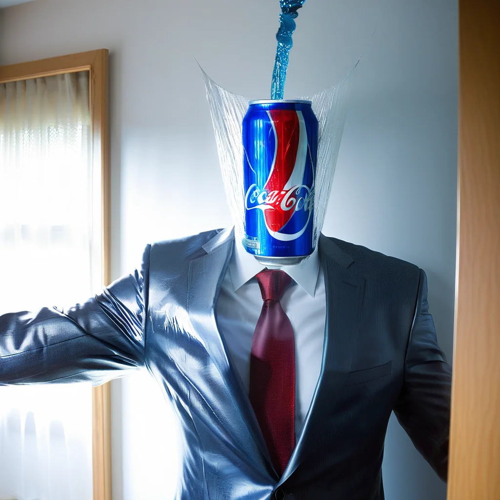 A hollow body, emerging from the neck a soul of light, the one that replaces what was once the man inside the suit and tie: and it hasn't. Nothing can replace it, yet the corporate logos, the Pepsi, the Coke, the Nintendos and so on speak through its neck and somewhere in the static, like an enigmatic face pressed against a saran wrap wall, it screams. And you see it there, late at night in the mirror: he is alive in there in the screaming thing that wakes into television and presses into its pillow like death like death like all that has wept and long gone down into the grave of night, the one that never sleeps now, and besides, the light stays on in the daytime too