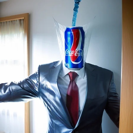 A hollow body, emerging from the neck a soul of light, the one that replaces what was once the man inside the suit and tie: and it hasn't. Nothing can replace it, yet the corporate logos, the Pepsi, the Coke, the Nintendos and so on speak through its neck and somewhere in the static, like an enigmatic face pressed against a saran wrap wall, it screams. And you see it there, late at night in the mirror: he is alive in there in the screaming thing that wakes into television and presses into its pillow like death like death like all that has wept and long gone down into the grave of night, the one that never sleeps now, and besides, the light stays on in the daytime too