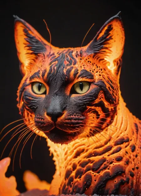 depiction of a cat made out of glowing hot iron inside cold nitrogen, intricate, detailed, <lora:- SDXL - frzrenit_red_hot_nitro_V2.0:.8>