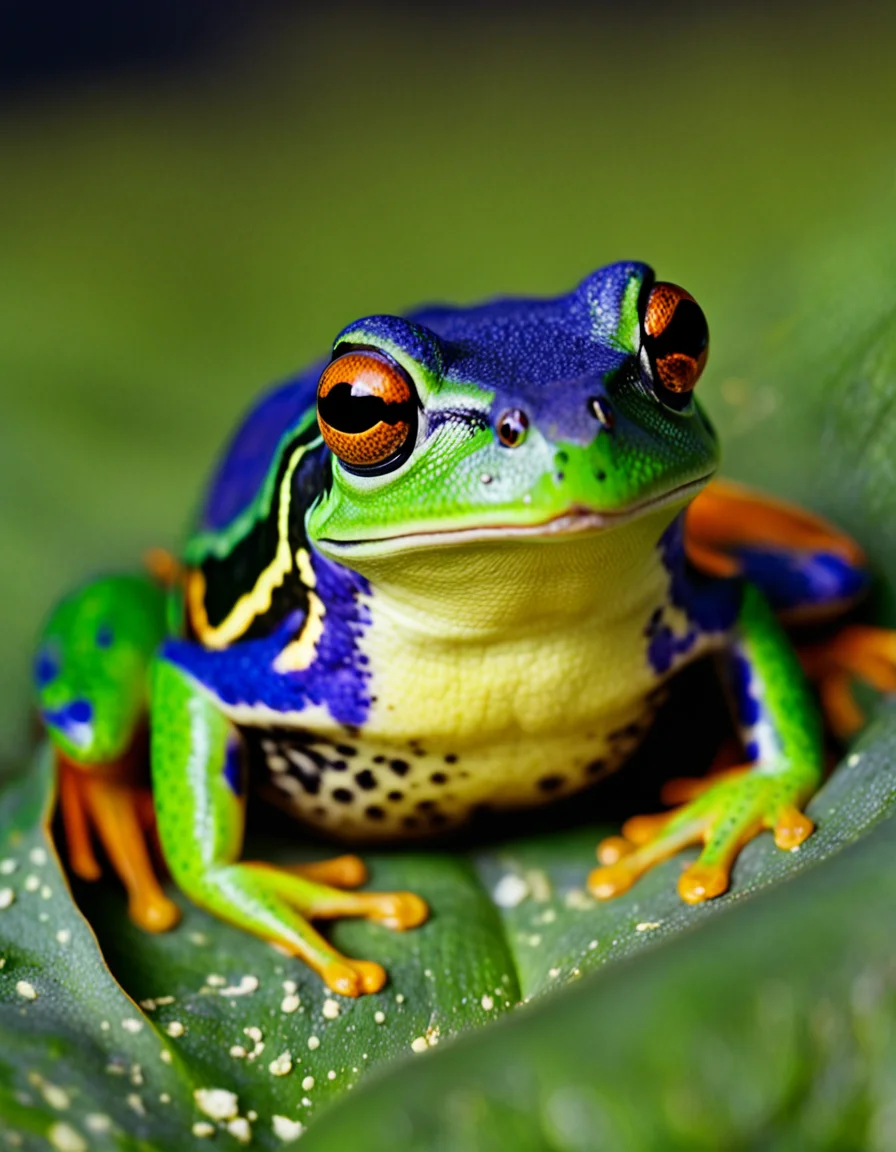 close up,a frog with blacklight makeup ,at night on the beach close up, frog, blacklight makeup ,Nature Photography , Nature Photography, often for flora, fauna, natural landscapes, or environmental beauty. . Macro Photography, , close-up, macro 100mm, macro photography,