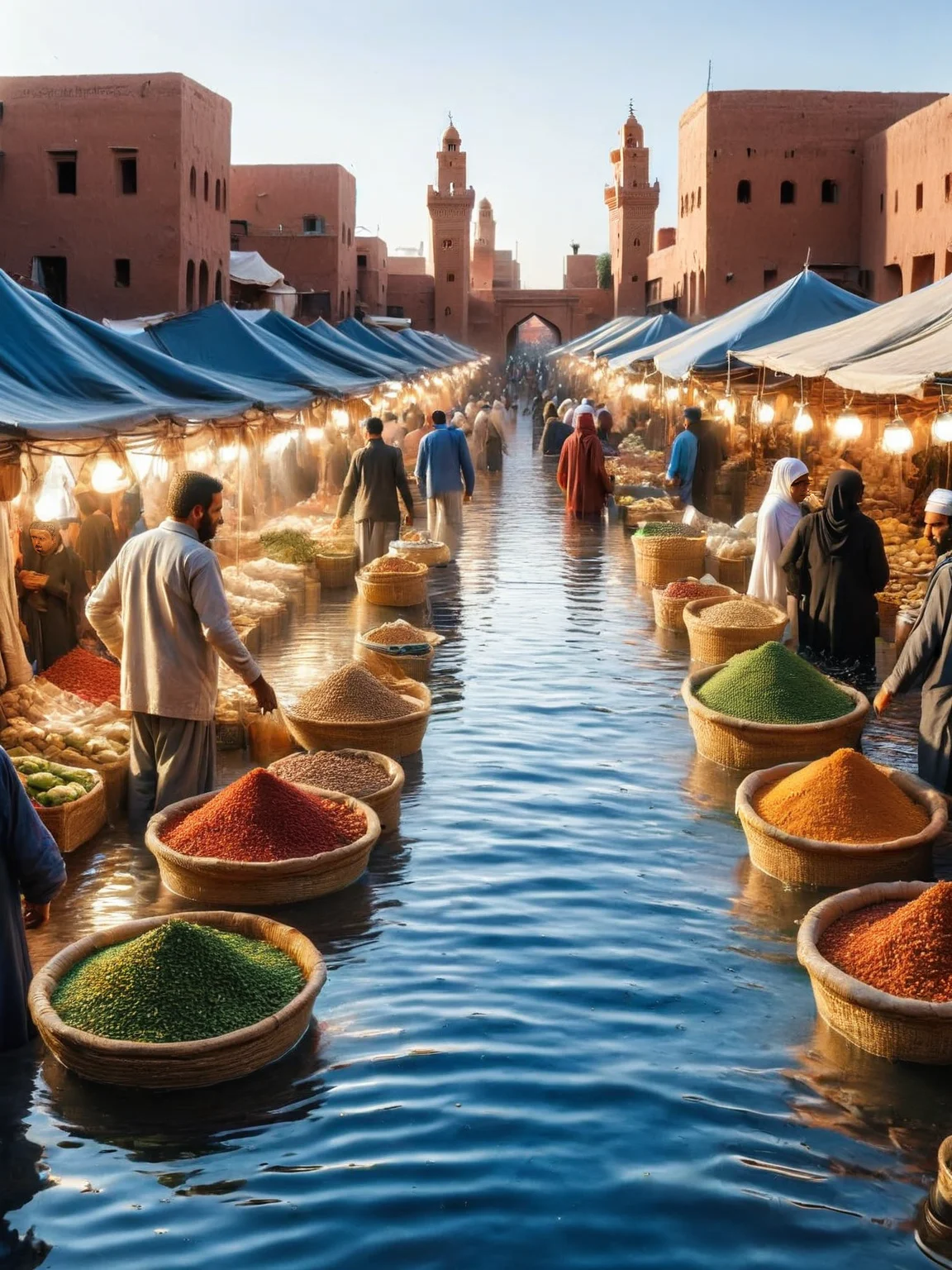 ais-fld a busy outdoor market in Marrakesh <lora:Flooded_SDXL:1>