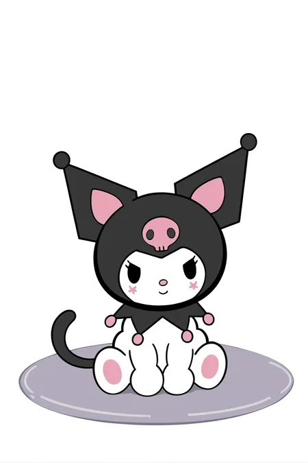 8k, best quality, masterpiece, (ultra-detailed), (high detailed skin), full body, white background, solo, looking at viewer, 
<lora:kuluomi-neta2-Tanger-000014:0.7>, kuluomi cat, default clothes, black cat ears, forehead skull mark, Black head covering, cute anime pet, no humans, animal focus,