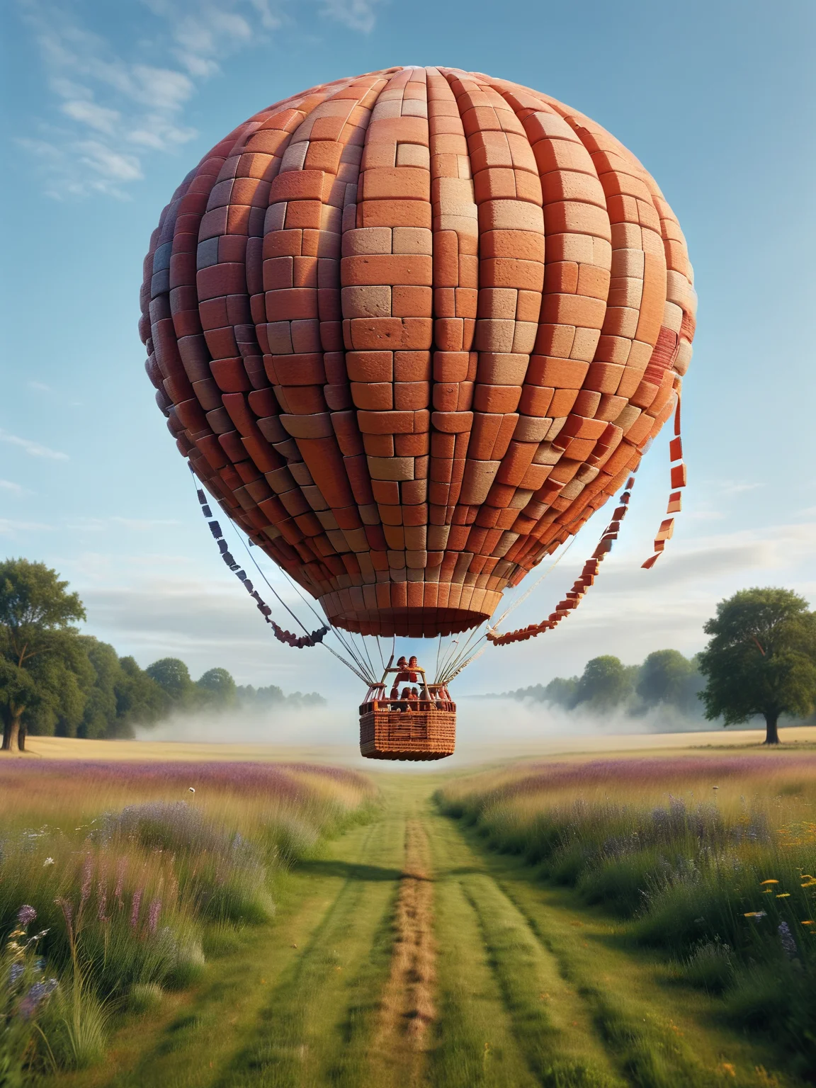 ais-brickz hot air balloon soaring over a meadow <lora:Bricks_Style_SDXL:1>