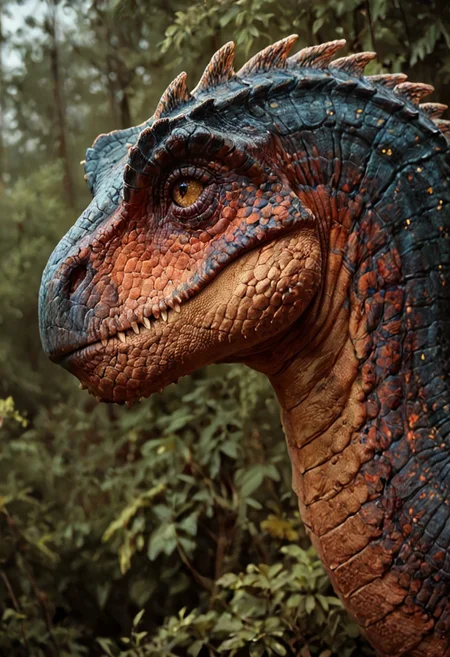 score_9, score_8_up, score_7_up, solo, portrait, from side, 1man, giant dinosaur reptillian, spines, feral, realistic scales, detailed scale texture, solo, outdoors, solo, headshot, solo, extremely detailed, Macro detailed realism style photograph, 3DMM