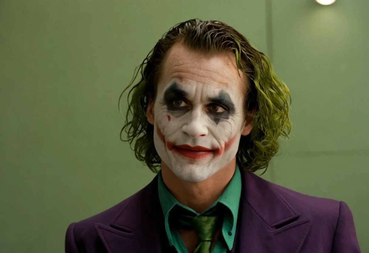 Joker, Shot on 70mm Film, Film Still, Cinematic movie scene, Greenish tint in the highlights and shadows