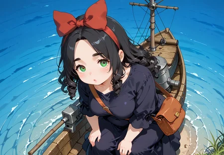 IllusP0s, PonyScores7, source_anime, ah1, IllustriousQual, interesting, exciting, spectacular, wonderful,
BREAK <lora:xl_more_art-full_v1:0.2>, <lora:aesthetic_anime_v1s:0.2>, <lora:EpicF4nta5yXL:0.2>, <lora:detailxl:0.2>, detailxl, <lora:Fant5yP0ny:0.2>, amazing quality, best aesthetic, absurdres, illustration, Volumetric_Lighting, ultra-detailed, very aesthetic, intricate details, best_quality, <lora:Anime_Aesthetic_Wallpaper_StyleIllustriousXL:0.4>, aniwall,
BREAK ((crouches low, one hand on their knee and the other arm lifted high, embodying the groove)),
BREAK Stable_Yogis_PDXL_Positives, AS-Adult, <lora:Complicated fantasy portrait - XL Pony V2.0:0.2>, bad-hands-5, <lora:HDA_Detailer:0.3>, <lora:natsumi_style:0.5>, <lora:by_usakun-pony:0.4>, by usakun, <lora:Akina_Bbw_Style_-_PonyXL:0.2>, AkinBw, (((from above), (from back), very far from viewer)),
BREAK 1girl, mature female, (curvy), round-chin, caucasian, <lora:ETO_OC_Illustrius:0.5>, eto_oc, skindentation, (plump), thick thighs, wide hips, busty, voluptuous, <lora:venus body PonyXL:0.3>, <lora:shinyskin2:0.2>, glistening skin, HDA_FatGirlXL, round ass, large breasts,
BREAK ((<lora:witch-kiki-cosplay-ponyxl-lora-nochekaiser:0.8>, witch kiki cosplay, kiki (majo no takkyuubin) (cosplay), bag, black dress, bow, bow hairband, cosplay dress, hairband, long dress, red bow, red hairband, shoulder bag, sleeves past elbows)),
BREAK (curly hair), long hair, (black hair:1.4), (parted hair:1.7), messy hair, kinky curls, <lora:hairdetailpxl:0.2>, hairdetailpxl,
BREAK (half green and brown eyes), (colorful eyes), (multicolored eyes), (downturned eyes:1.4), <lora:expressive eyes:0.2>, expressive eyes, <lora:eyedetailpxl:0.2>, eyedetailpxl, <lora:Eyes_High_Definition:0.2>, EyesHD, (round face:1.2), (thick eyebrows:1.3), (plump face), <lora:Round_face:0.2>, lips,
BREAK ((hot expression)), <lora:Expressive_H:0.2>, Expressiveh, <lora:Emotional_Anime_Expressions_PonyXL_Concept:0.2>, emotional, <lora:Best_Facial_Expression_LoRA_PONY:0.2>, looking at viewer, <lora:Detailed expressive EXEV style -XL Pony V1.0:0.2>, FaceDetail, <lora:Best_Facial_Expression_Helper_XTREME_ILLU:0.4>, kaogei,
BREAK (((viking boat Mast, Tattered sails straining against howling winds, mast creaking under the strain, brave sailors climbing to adjust rigging, ominous shadows dancing in the stormy darkness))), <lora:Background Detailer - SDXL:0.8>, 4k, 8k, Ultra HD, Masterpiece, Best quality, Detailed background, <lora:Add_more_details_V2_XLpony:0.4>, full_details, <lora:background-type1:0.4>,
