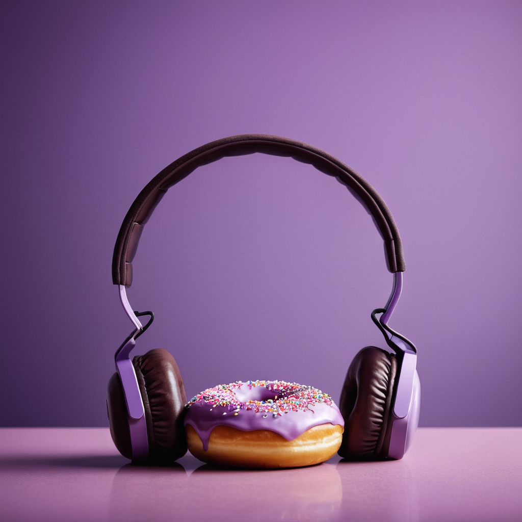 cinematic film still of  <lora:Juxtaposition style:1>
Juxtaposition of a pair of a pair of headphones  doughnuts shaped,simple background,food,no humans,purple background,doughnut,food focus,still life Juxtaposition, artistic, photography, dramatic light, dramatic shadow light, contrast, saturated color, cinematic, filmic, photographic, realistic, realism, perfection, perfect, Juxtaposed, opposite, different things, side by side, syncretism, antithesis, Juxtaposition style, shallow depth of field, vignette, highly detailed, high budget, bokeh, cinemascope, moody, epic, gorgeous, film grain, grainy