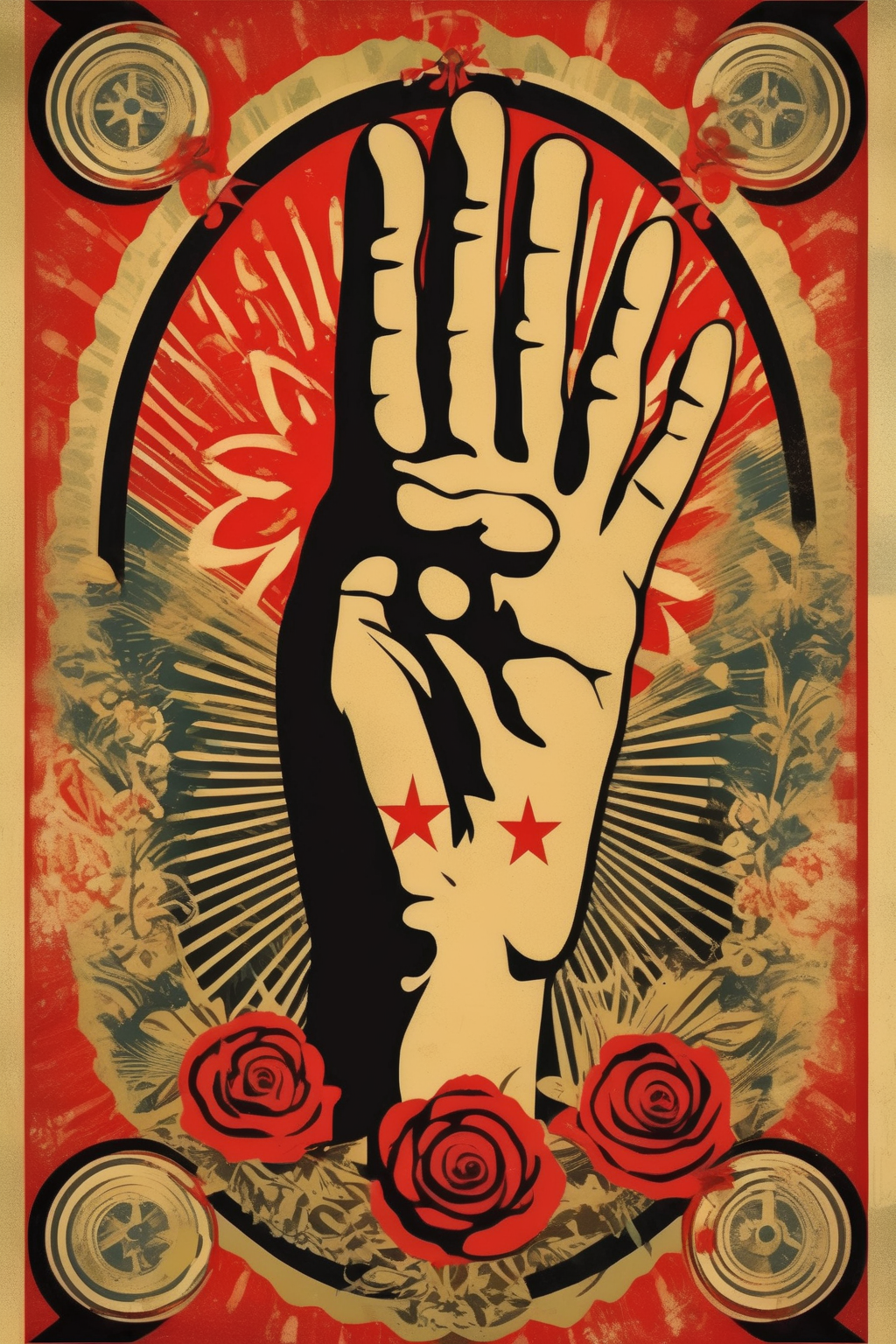 <lora:Shepard Fairey Style:1>Shepard Fairey Style - an iconic surreal poster of a symbolic PEACE illustration, in the style of Shepard Fairey I cant believe how beautiful this is