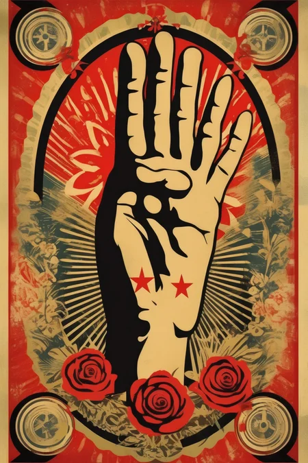 <lora:Shepard Fairey Style:1>Shepard Fairey Style - an iconic surreal poster of a symbolic PEACE illustration, in the style of Shepard Fairey I cant believe how beautiful this is