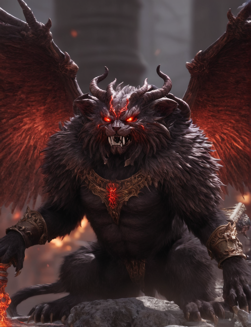 moghxl a demonic cat,animal,128K UHD,sharp focus,masterpiece,awardwinning <lora:moghxl:0.9>,realistic,raw photo,octanne rennder,wings,full body,epic,official art,battle