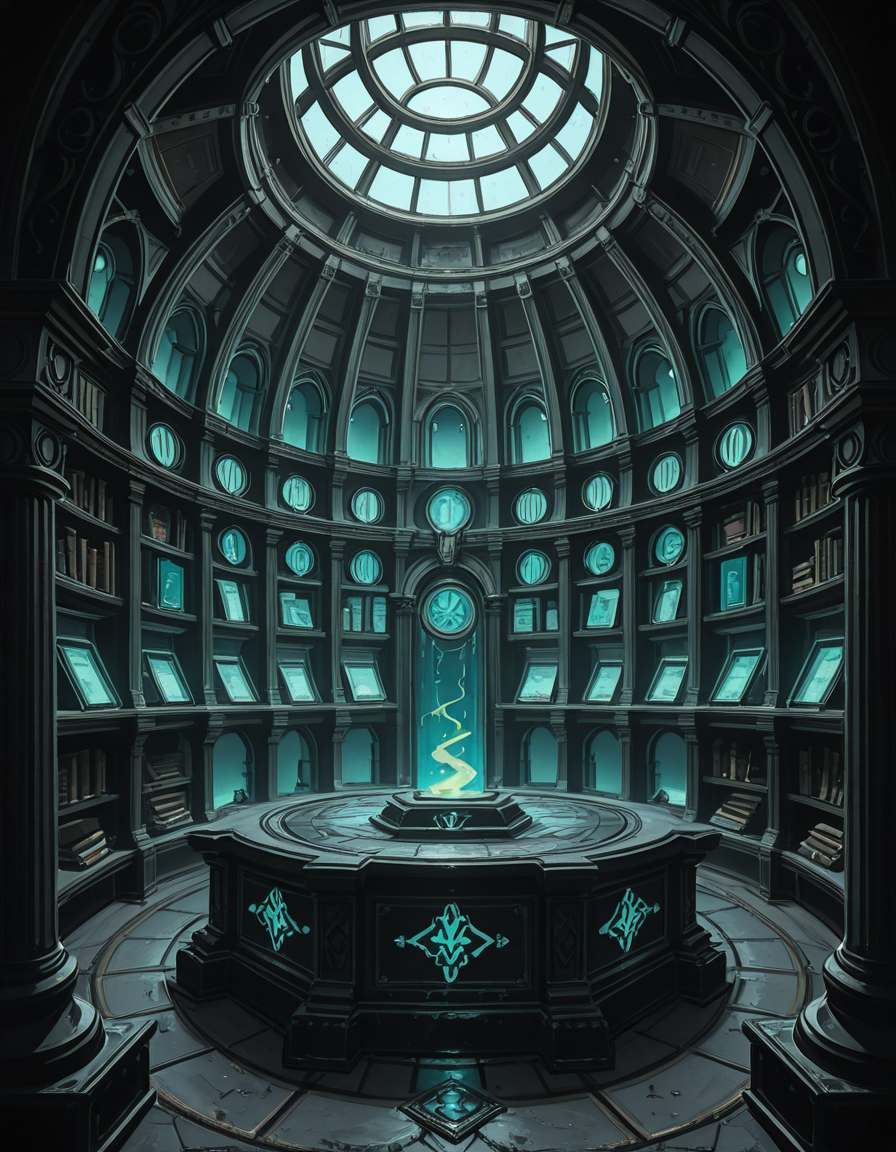 Buried deep within the necromancerâs fortress lies the Library of the Forgotten, an ancient, labyrinthine archive where no living hands have ever turned a page. The immense chamber stretches endlessly into the darkness, its towering bookshelves carved from obsidian and bone, spiraling upwards into unseen heights. The very air hums with an eerie resonance, filled with the whispers of knowledge long abandoned by the mortal world.
The shelves are packed with tomes bound in withered flesh, their covers etched with shifting runes that glow faintly with unholy light. Some books seem to breathe, their spines expanding and contracting like living creatures, while others are locked with chains of rusted iron, sealed by ancient curses too dangerous to be unleashed. Scrolls, brittle with age yet untouched by time, hover in the air, slowly unraveling and reforming, as if reading themselves in a silent, endless cycle.
At the heart of the library stands a massive circular desk, hewn from black stone and inlaid with veins of glowing green energy. Upon its surface, quills made from skeletal fingers hover above open grimoires, tirelessly transcribing forbidden knowledge in ink that shimmers like liquid shadow. Dust does not settle hereâonly the weight of forgotten secrets, pressing down like an invisible hand upon any who dare enter.
Above, the ceiling is a vast cosmic void, an endless expanse of swirling darkness where distant, malevolent stars flicker in unnatural constellations. Occasionally, something moves between the stars, a shape vast and unknowable, watching the library in silence.
In the farthest reaches of the chamber, towering stone monoliths stand, inscribed with ever-shifting text in a thousand dead languages. Some glow faintly, others pulse like beating hearts, their inscriptions rearranging as if whispering among themselves. The floor between them is covered in intricate ritual circles, their markings pulsating with a faint, necrotic glow, hinting at the presence of knowledge too terrible to be contained within mere books.
No footsteps ever disturb the silence, no voices break the eternal stillnessâonly the endless rustling of pages turning on their own, the quiet scraping of phantom quills, and the occasional, distant sound of something shifting among the shelves.
This is not a place of learning.
It is a tomb of knowledge, a repository of secrets too dangerous to be spoken, where books are not just readâthey watch, listen, and remember.
Style & Mood :
- Dark fantasy, gothic horror, necromantic aesthetics
- Cinematic, highly detailed, eerie lighting
- Infernal atmosphere, filled with shadows, glowing runes, and whispering books
- Inspired by the works of ZdzisÅaw BeksiÅski, H.R. Giger, and dark medieval occultism 
<lora:SDXLFaeTastic2400:0.4> <lora:extremely_detailed:0.4> extremely detailed,necromancer l1br4ry, <lora:necromancer_l1br4ry-i:1>, Masterpiece,best quality,hi res,8k,hi res,8k,award winning,(sharp focus, intricate, highly detailed),
