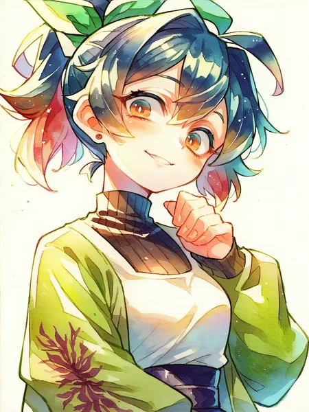 score_9, score_8_up, score_7_up, score_6_up, score_5_up, <lora:ohr_cnXLP:1> ohr_cn, solo, traditional media, watercolor (medium), 1girl,
