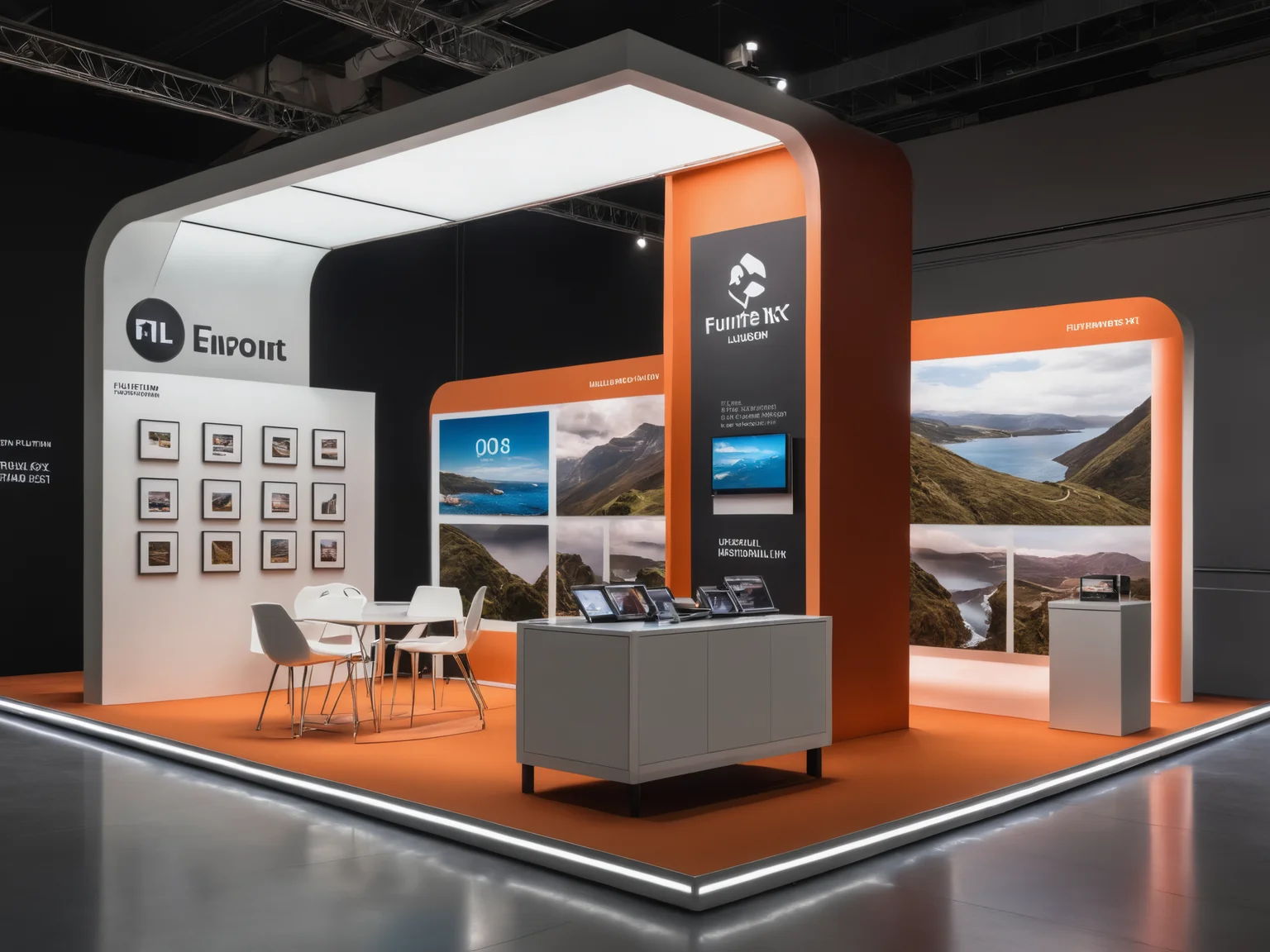 <lora:JJsExhibition_Stand_XL:.7> ,((Exhibition Stand)), building,masterpiece , best quality, RAW photo, subject, 8k uhd, dslr, soft lighting, high quality, film grain, Fujifilm XT3, indoors, scenery,t, real world location,, enough detail, high resolution, 8k, HD, super realistic, Photorealistic, highly detailed,