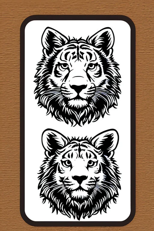 leo animal ((stickers)) retro (high quality) <lora:stickersAnimeStyle_v10:0.6>, closeup