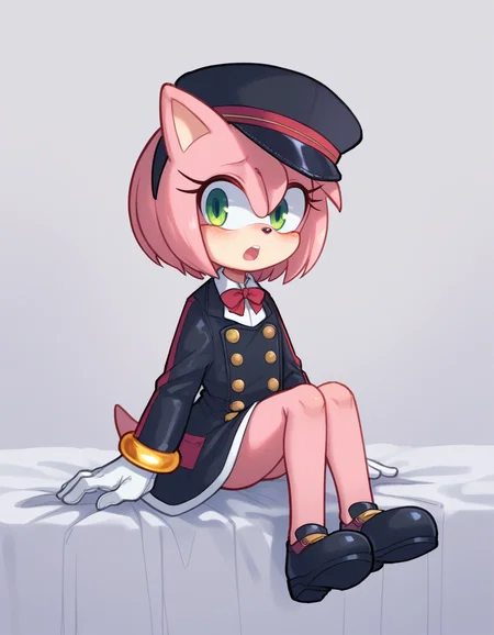 zPDXL, score_9, score_8_up, score_7_up, source_anime,
1girl, solo, <lora:Popoka_v2:1> ppka, Amy Rose, pink hedgehog, hedgehog tail, pink fur, white gloves, gold bracelets, flat chest, little girl, child, open mouth, sitting on shoulder, gangster from the year 1920, wearing a gray double-breasted suit, trilby hat, black leather shoes, bow tie,