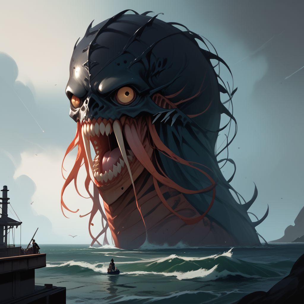(score_9), (score_8_up), (score_7_up), (score_6_up), (score_5_up), (score_4_up), Gritty, noir, anime, Bright, (Cell Shading), (masterpiece), create the sea monster known as the kraken in a steampunk style