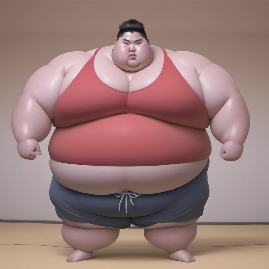 <lora:runga_8.1:0.75>thick arms, fat japanese young man, obese, superchub, male focus, fattest, fat,(red tank top:3.0)