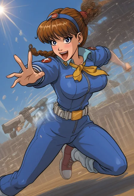 happy girl, ((random_combat_action_pose)), (4K4BUR5TYL3)