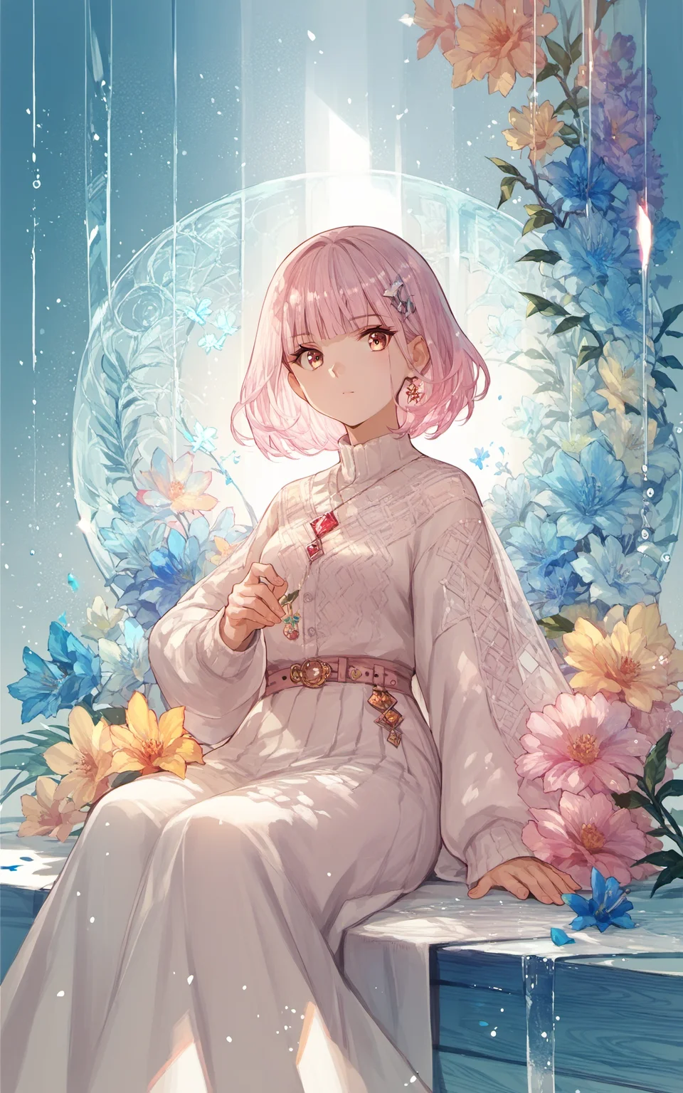 (score_9,score_8_up),score_7_up,score_6_up,score_5_up,source_anime,<lora:fuzichoco_style_pony-000010:1>,1girl,fuzichoco_style,colorful,sitting,light particles,looking at viewer,