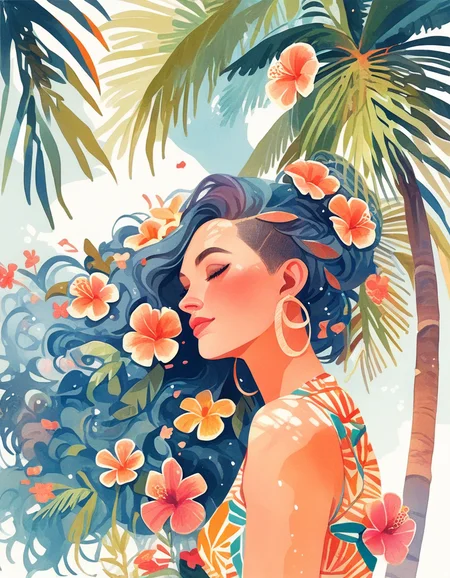 ncpy45 style tropical island with palm trees in the middle of the ocean <lora:ncpy45 style:1>, score_9, score_8_up, score_7_up, score_6_up, score_5_up, score_4_up