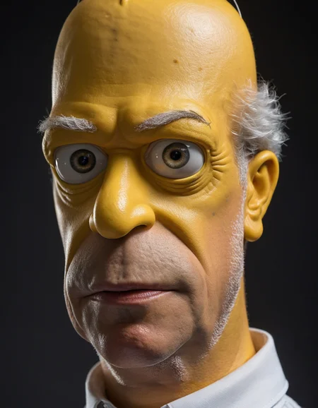 by Wim Wenders, futuristic-futuristic, (Homer Simpson cartoon character, extreme closeup macro photography from the eye area, side view but beautiful:1.4), (intricate details, masterpiece, best quality:1.4) , in the style of nicola samori,
hasselblad x2D 100c, ISO 300, 1/250s, F/2,8, 38 mm, extremely high quality RAW photograph, intricate, Exquisite details and textures, highly detailed, ultra detailed photograph, warm lighting, 4k, sharp focus, high resolution, detailed skin, detailed eyes, 8k uhd, dslr, high quality, film grain, Fujifilm XT3
looking at viewer
<lora:epi_noiseoffset2:0.5> <lora:add-detail-xl:2> <lora:xl_more_art-full_v1:0.5>  <lora:NicolaSamori:0.7>