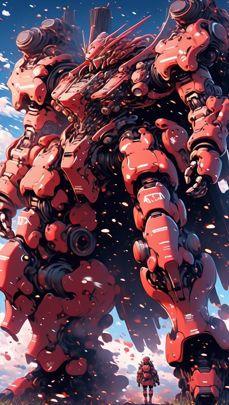 (NJRS:1.5
),best quality, masterpiece, ultra-detailed, mecha robot, (frying the sky:2),(ultra-detailed mecha armor), full armor, (very large size mecha:1.5),glowing eyes, (full body:1.2), (mechanical parts:1), (robot joints:1), (military parts:1.1), (heroic parts:1.5), cable,(huge mechanical weapon:1.2), (detailed weapon description:1.2), (holding weapon and weapon :1.5)<lora:srdxl_v2g:0.8>