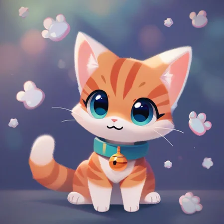score_9, score_8_up, score_7_up, pikaole no humans animal focus, (cat:1.05), fur, collar, full body solo blurry background, cute rating_safe source_furry,